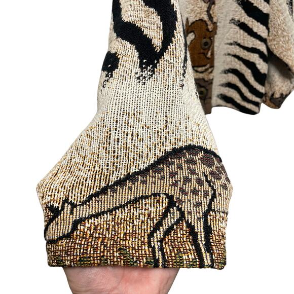 Vintage Sugar Street Weavers Safari Animal Print Button Up Sweater Jacket Medium - Picture 7 of 10